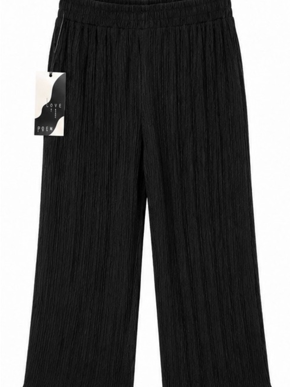 Love Poem Black Wide-Leg Pleated Pants - Picture 1 of 5